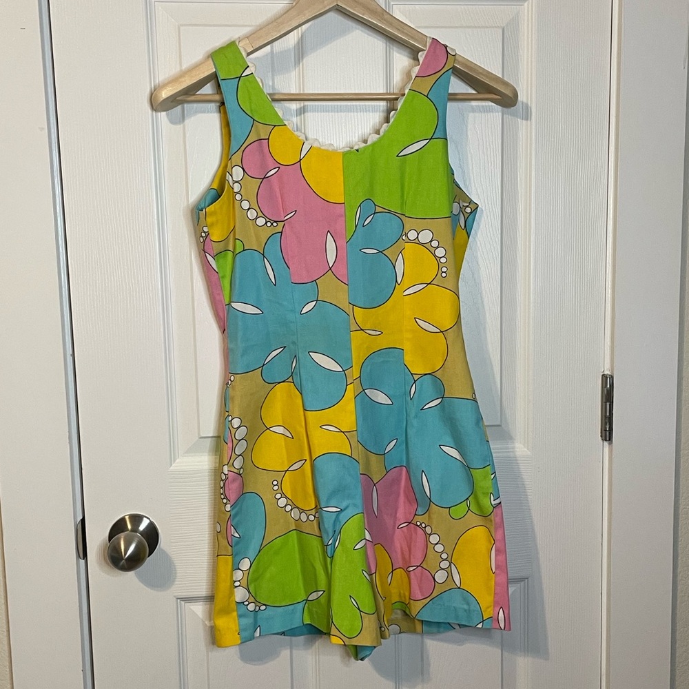 VTG Byer California 60s romper bright psychedelic mod print sz S - Picture 5 of 7